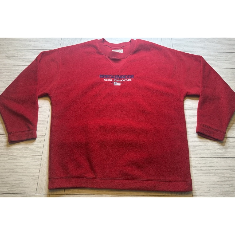 Woolrich Vintage 90's Red Embroidered‎ Breckenridge Unisex Crewneck Sz  L Flag